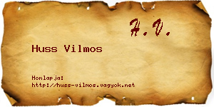 Huss Vilmos névjegykártya