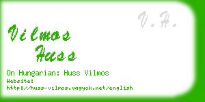 vilmos huss business card